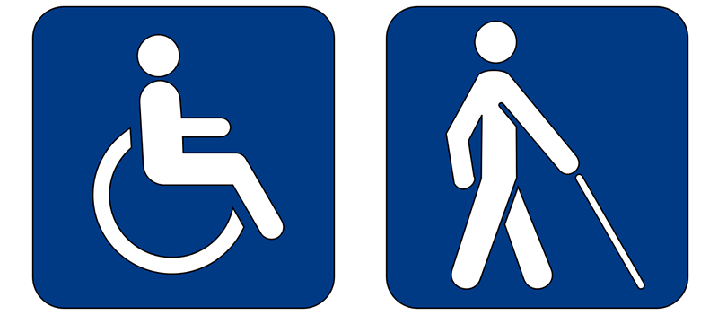 Символи доступності користувачів крісла колісного та незрячих і слабозорих осіб
